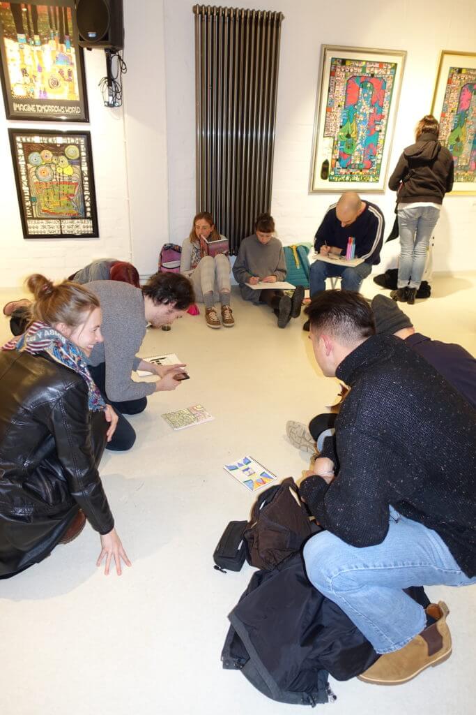 Hundertwasser-Ausstellung-Fabrik-der-Künste-Malen-und-Zeichnen_6
